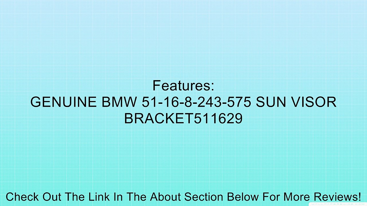 Beige Genuine BMW Sun Visor Bracket Clip BMW E46 320i 323i 325i 328i 330i M3 ++ Review