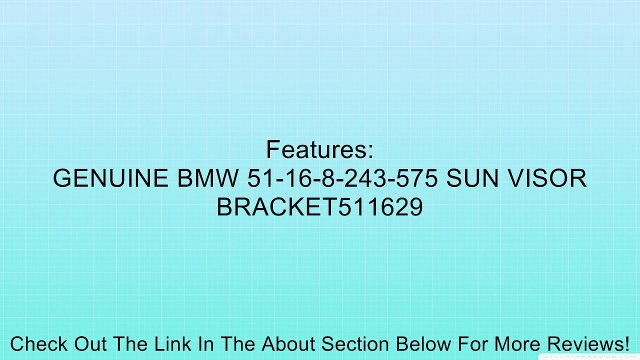 Beige Genuine BMW Sun Visor Bracket Clip BMW E46 320i 323i 325i 328i 330i M3 ++ Review