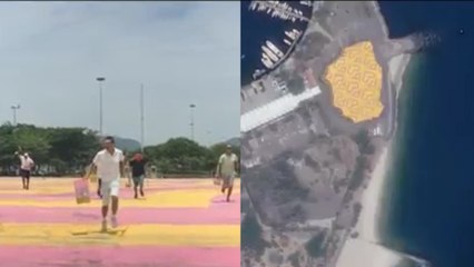 Un street artist fait un Gif visible depuis l'espace