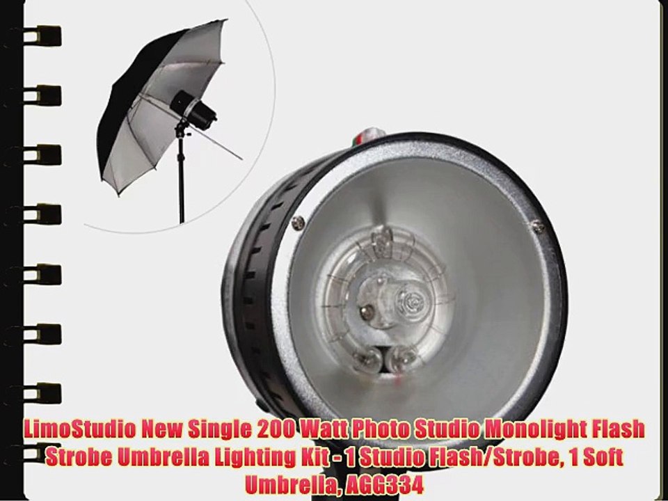 LimoStudio New Single 200 Watt Photo Studio Monolight Flash Strobe Umbrella Lighting Kit -