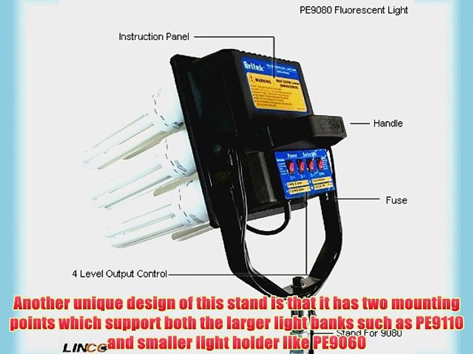 Britek#FK5800B Professional Photography Studio Fluorescent Light Kit with 2 Fluorescent light