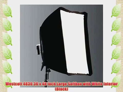 Westcott 4836 36 x 48 Inch Large Softbox with White Interior (Black)