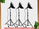 Impact Tungsten Three-Floodlight Kit with 6' Stands