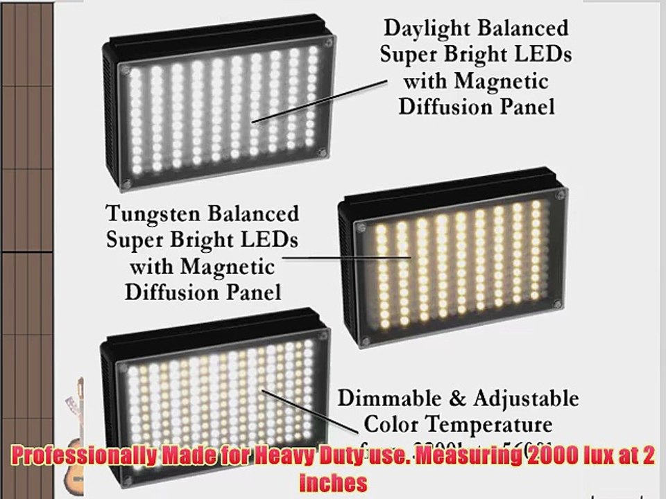 Fotodiox Pro LED 209AS Video LED Light Kit with Dimmable Switch Daylight / Tungsten Switch