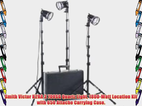 Smith Victor K2RA 3 700SG Quartz Light 1800-Watt Location Kit with 650 Attache Carrying Case.