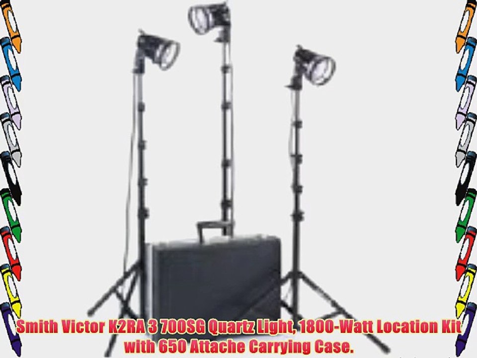 Smith Victor K2RA 3 700SG Quartz Light 1800-Watt Location Kit with 650 Attache Carrying Case.