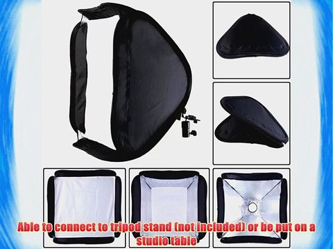 Eggsnow 24x24/60x60cm Foldable Off-Camera Speedlite Softbox Flash Bracket Carrying Case