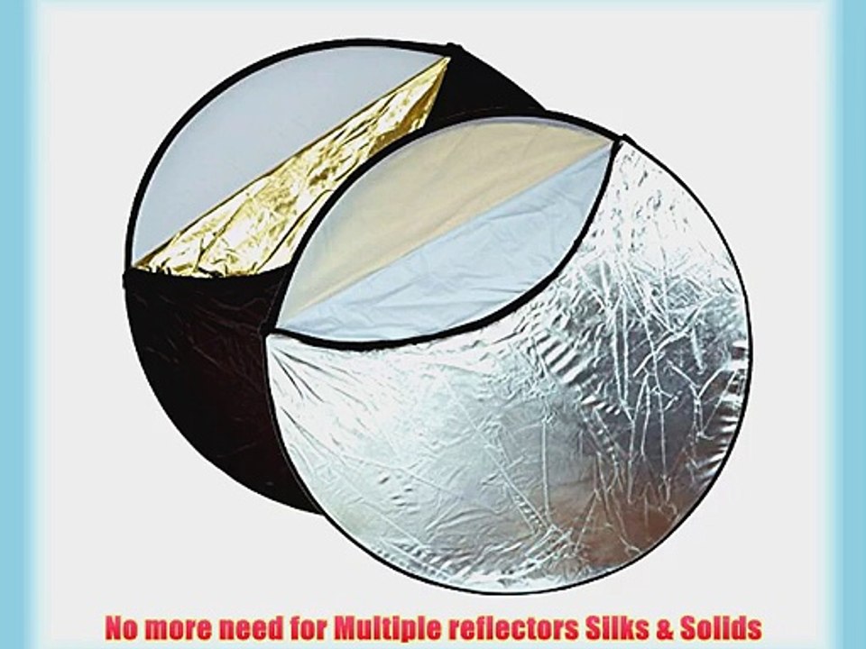 Opteka 43 5-in-1 Collapsible Disc Reflector Translucent White Black Silver Gold with Carrying