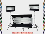 FloLight FL-110HMT Fluorescent Lighting Kit with 3 Fixtures Tungsten 3000K Lamps 8 feet Light