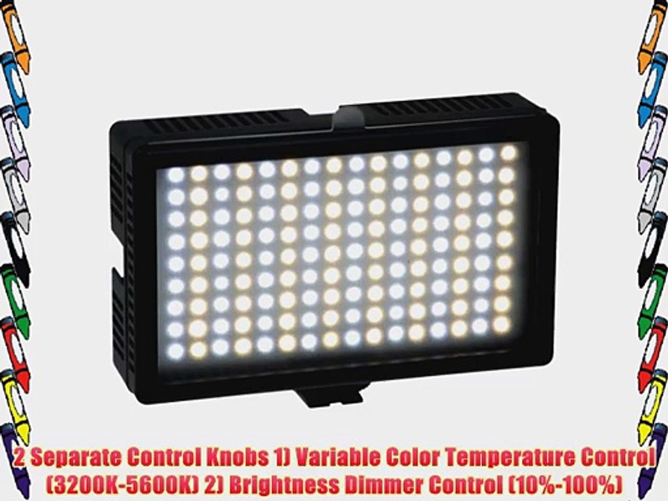 Polaroid 144 Ultra High Powered Super Bright LED Camera / Camcorder Video Light With Variable