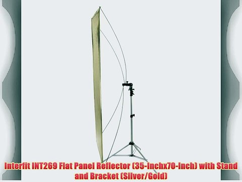 Interfit INT269 Flat Panel Reflector (35-Inchx70-Inch) with Stand and Bracket (Silver/Gold)