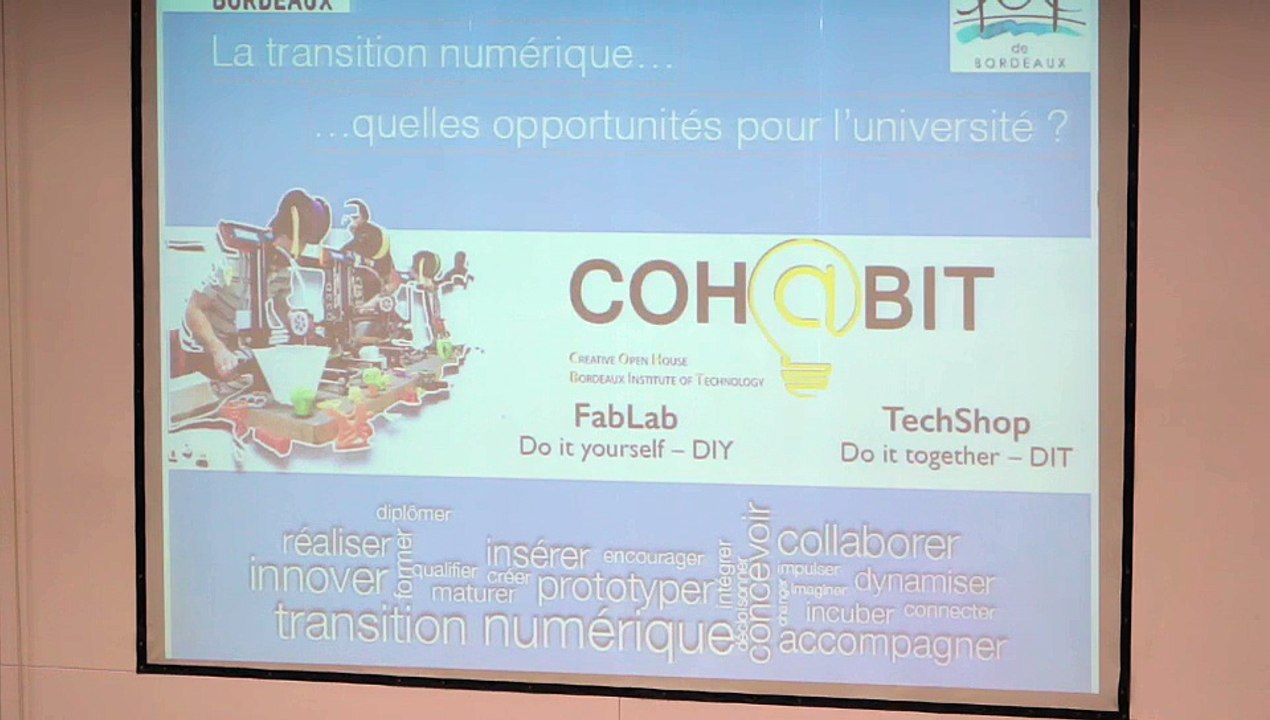 Pitch de Frédéric BOS, Directeur de l’IUT Bordeaux 1 sur “La transition numérique… quelles opportunités pour l’université ?”  pour la journée contributive #3 à Bordeaux