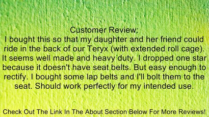 WES Industries All Purpose Contour Rear UTV Seat. 124-0020 Review