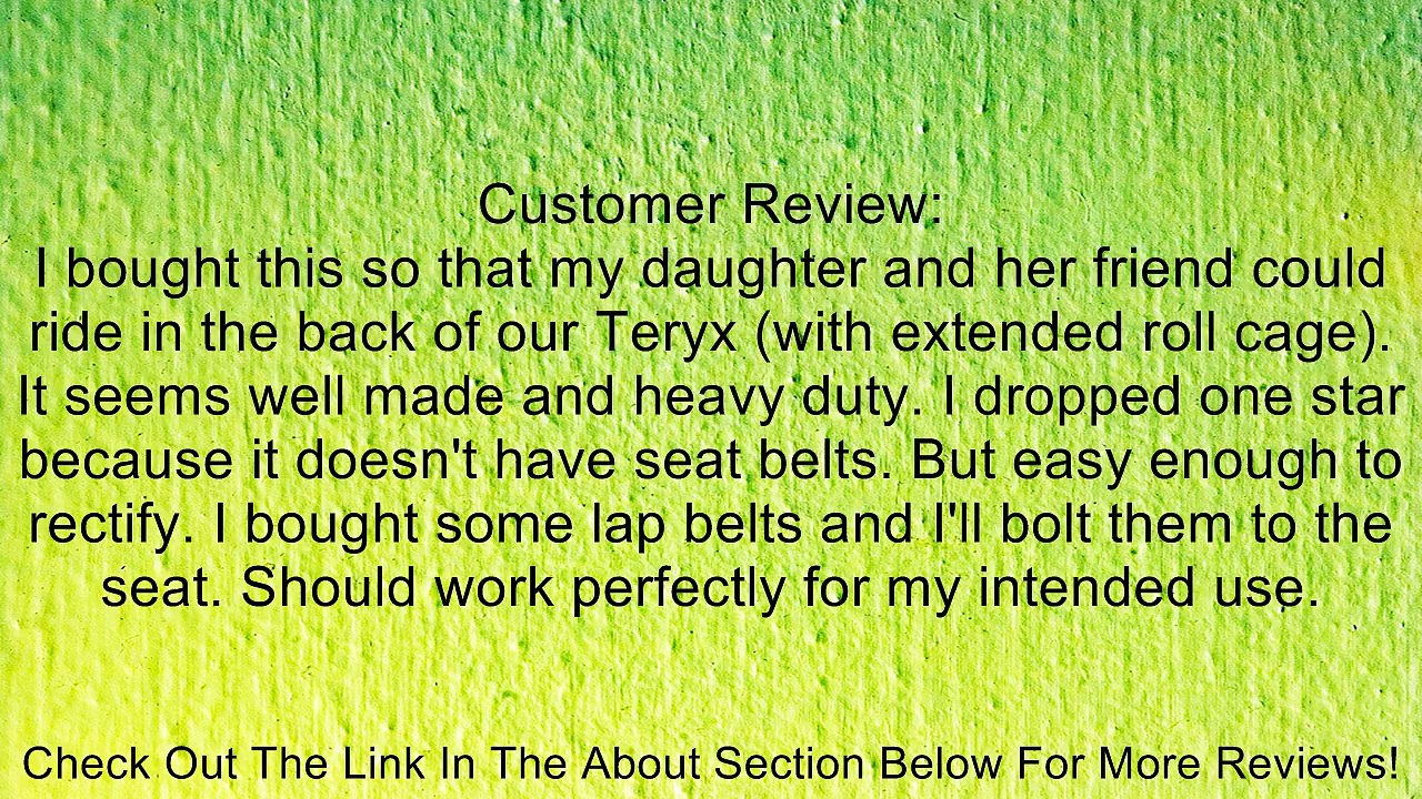 WES Industries All Purpose Contour Rear UTV Seat. 124-0020 Review