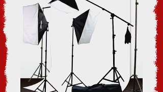 ePhoto H9004SB-1012W Muslin Support Boom Hair light Stand with 3 Softbox Photography Video