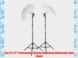 StudioPRO 450W Photography Studio Continuous Lighting Two Light Translucent Umbrella Kit with