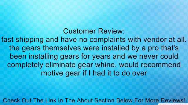 Ford (M-4209-88373) Ring and Pinion Review