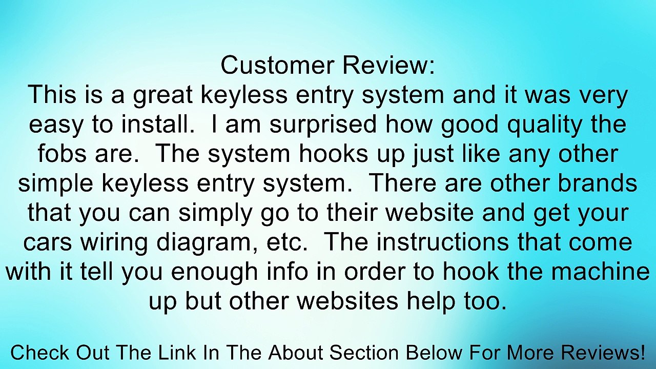 Car Remote Central Lock Locking Keyless Entry System with Remote Controllers Review