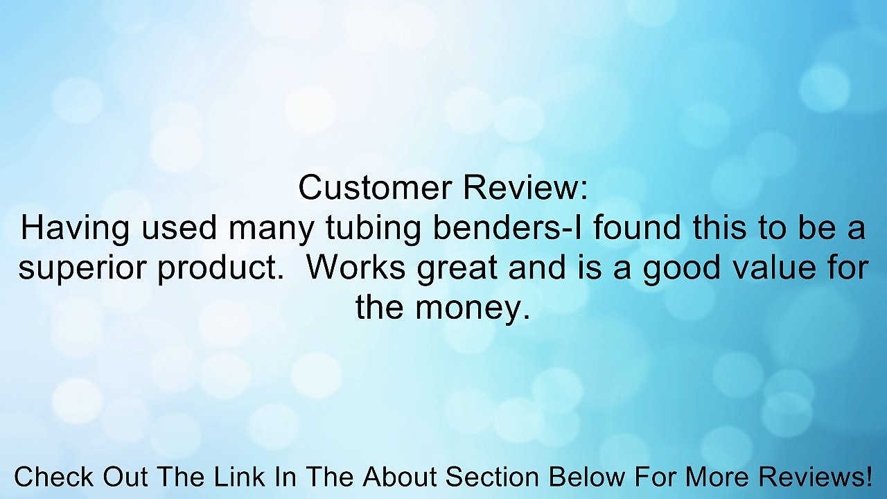3/16" Tubing Bender Review