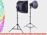 Interfit INT117 Super Coolite 5 Kit with 2 Heads and Stands (Black)