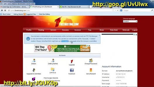Create free tk domain registration