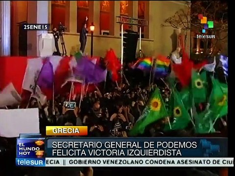 Líderes felicitan a Tsipras por su triunfo en elección griega