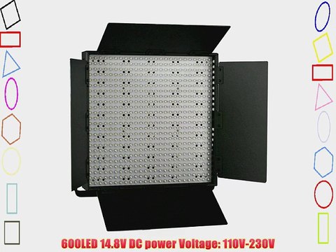 ePhoto 600 Led Dimmable CN600HS Video Photography Light for Sony V mount Battery adapter 14.8V