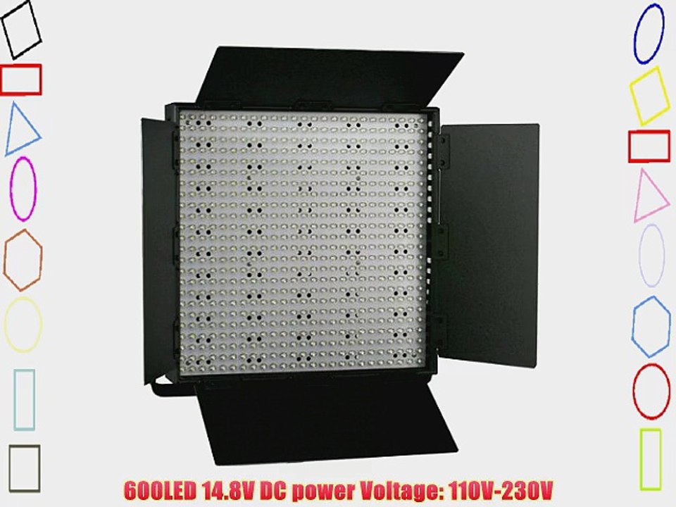 ePhoto 600 Led Dimmable CN600HS Video Photography Light for Sony V mount Battery adapter 14.8V