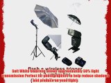 Photo Studio Portable Hot Shoe Flash Umbrella Stand Kit with Flash and Wireless Remote Trigger