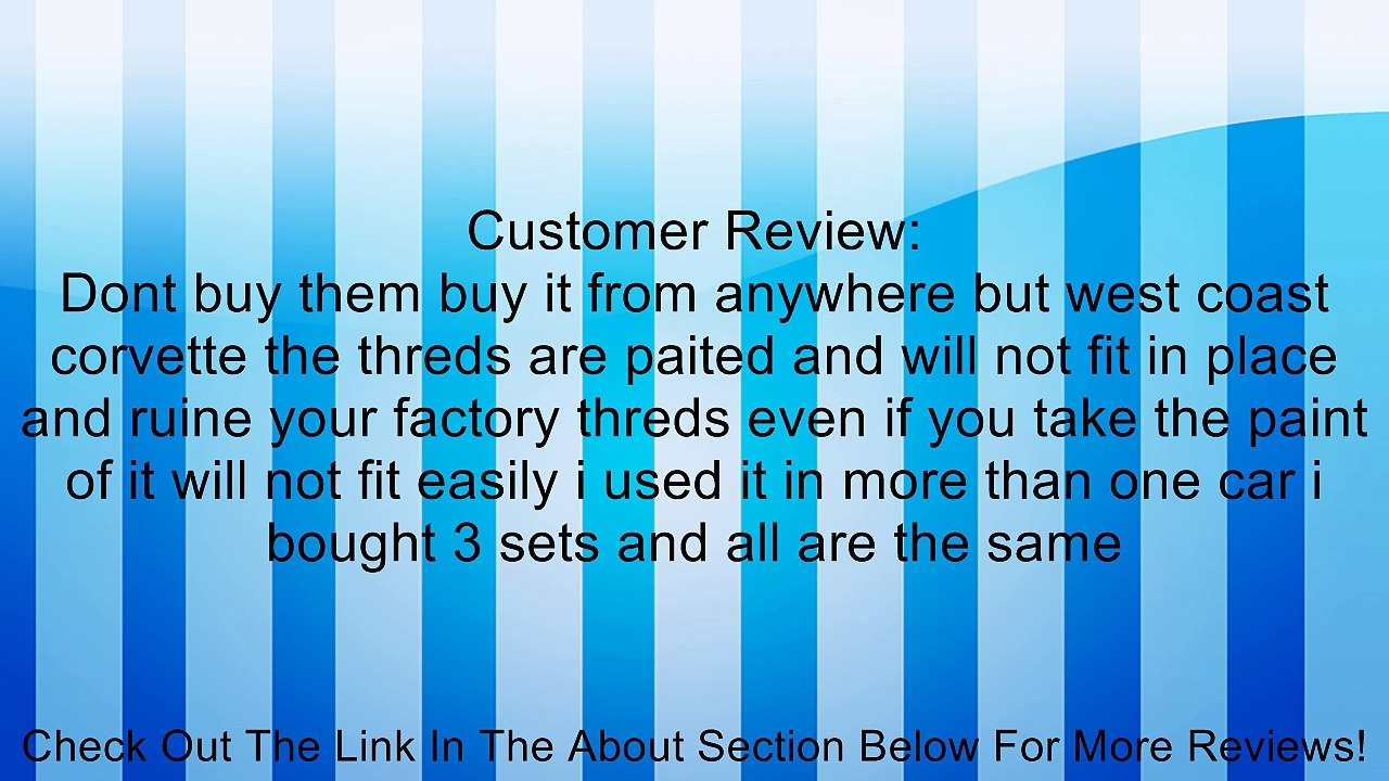 Corvette Lowering Bolts - Front & Rear (Set) C6,Z06,ZR1,Grand Sport Review