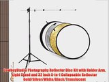 CowboyStudio Photography Reflector Disc Kit with Holder Arm Light Stand and 32 inch 5-in-1