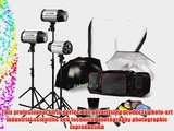 NEEWER 750W Professional Photographic Studio Strobe Flash Light Kit - Barn Door Soft Box Umbrellas