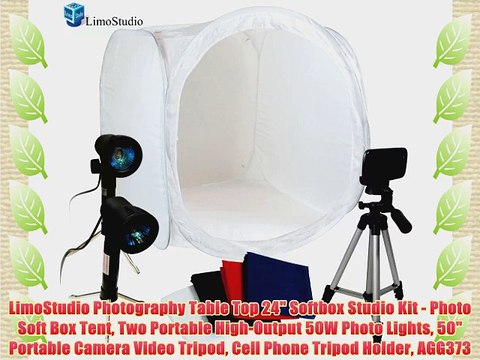 LimoStudio Photography Table Top 24 Softbox Studio Kit - Photo Soft Box Tent Two Portable High-Output