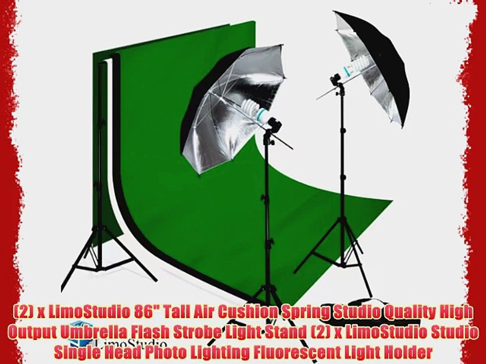 LimoStudio PHOTOGRAPHY STUDIO LIGHTING KIT BLACK UMBRELLA LIGHT MUSLIN BACKDROP WHITE BLACK