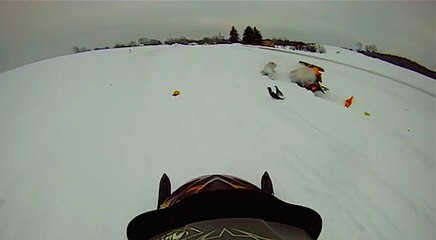 He crashed his snowmobile over than 100MPH