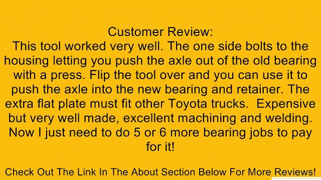 Yukon (YT P71) Axle Bearing Puller Tool Review