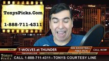 Oklahoma City Thunder vs. Minnesota Timberwolves Free Pick Prediction NBA Pro Basketball Odds Preview 1-26-2015