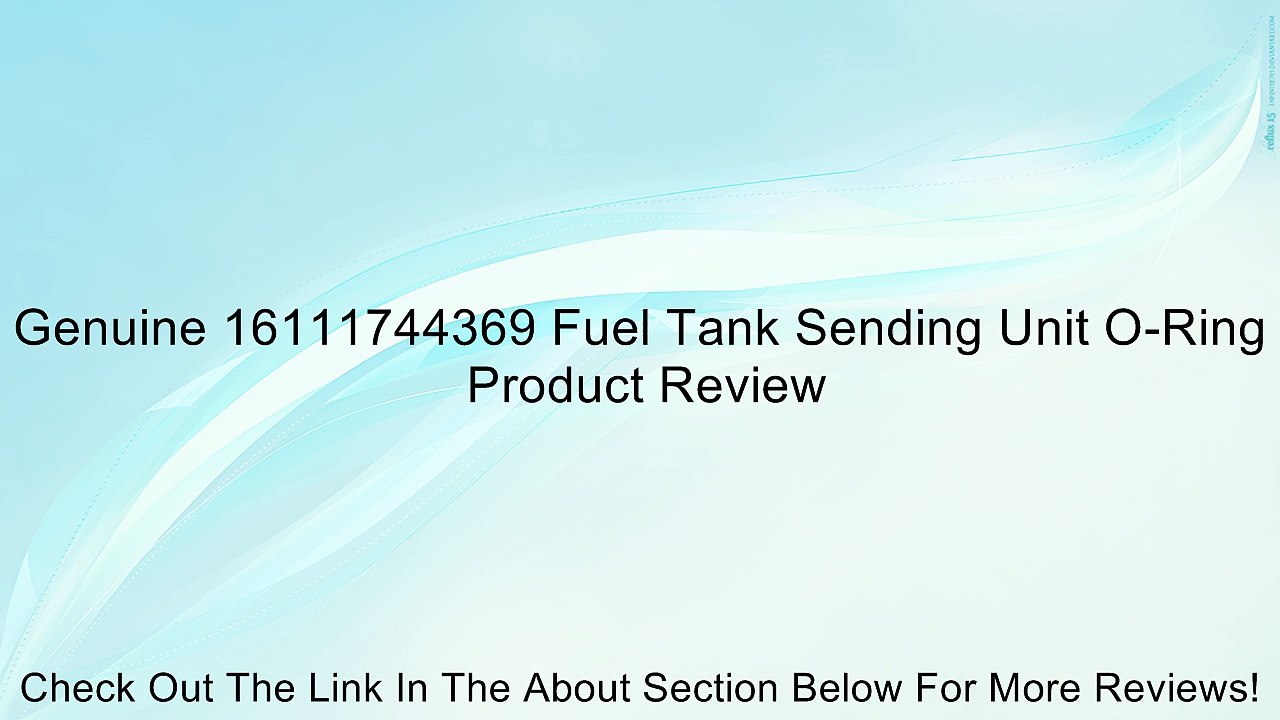 Genuine 16111744369 Fuel Tank Sending Unit O-Ring Review