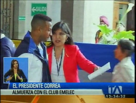 Presidente Correa almuerza con el Club Sport Emelec
