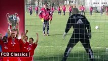 footbal skills - Legendary Bayern Munich goalkeeper Oliver Kahn in training