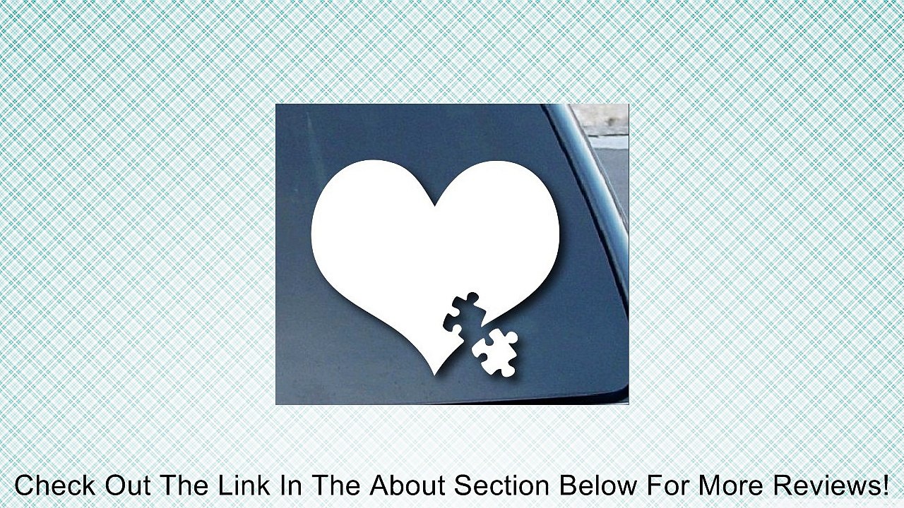 Autism Awareness Heart Puzzle Car Window Vinyl Decal Sticker 4" Wide (Color: White) Review