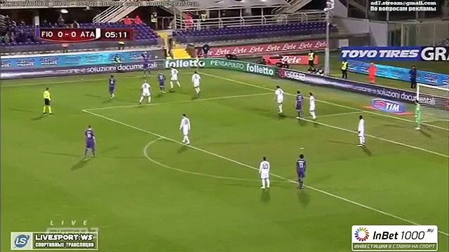 Mario Gomez Goal - Fiorentina vs Atalanta 1-0 Coppa Italia 2015