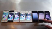 iPhone 5S vs 5C vs 5 vs 4S vs 4 vs 3Gs vs 3G vs 2G Speed Comparison Test