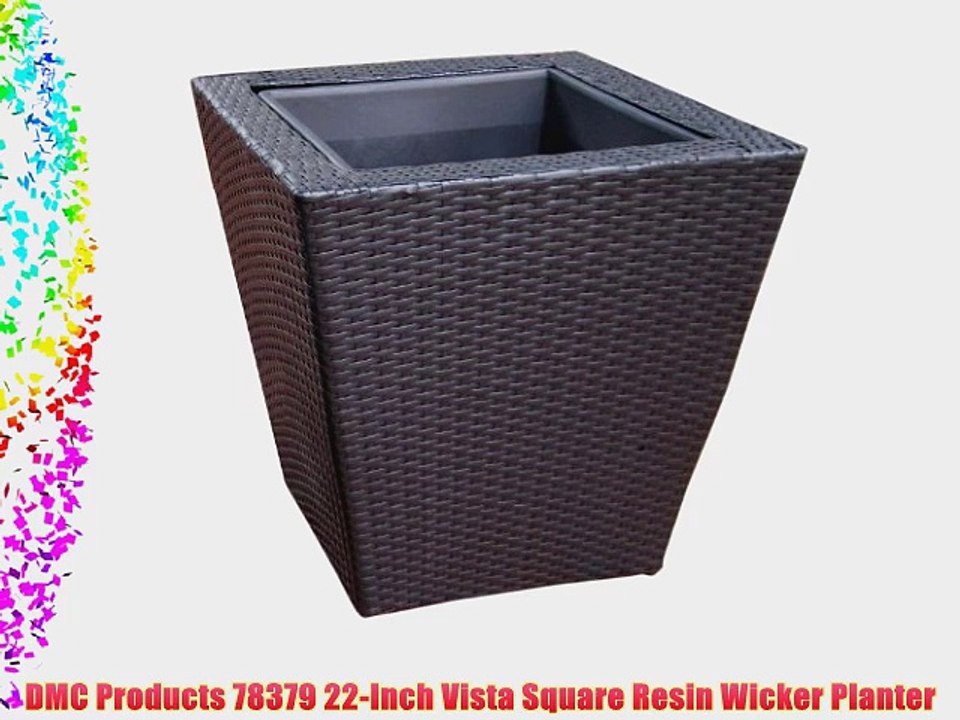 DMC Products 78379 22-Inch Vista Square Resin Wicker Planter