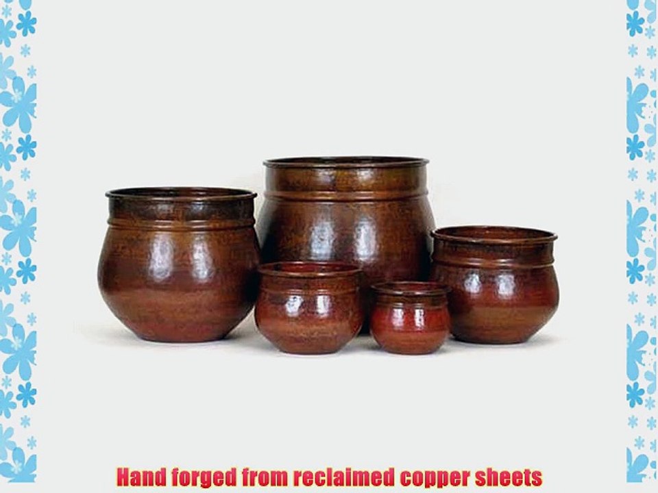 Hand-hammered Copper Planter (Ring) 6