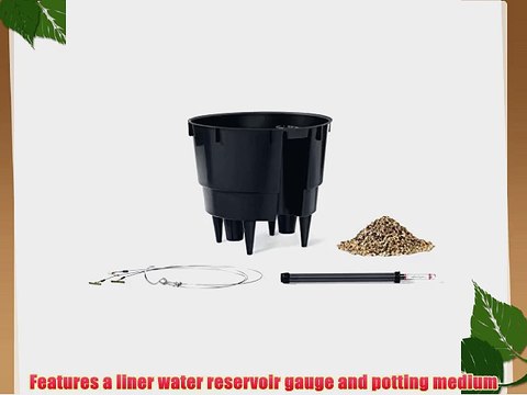 Lechuza Round Lechuza Nido Cottage Resin Self-Watering Hanging Planter Granite Precious Plastic