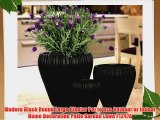 Modern Black Round Large Planter Pot to use Outdoor or Indoor Home Decoration Patio Garden