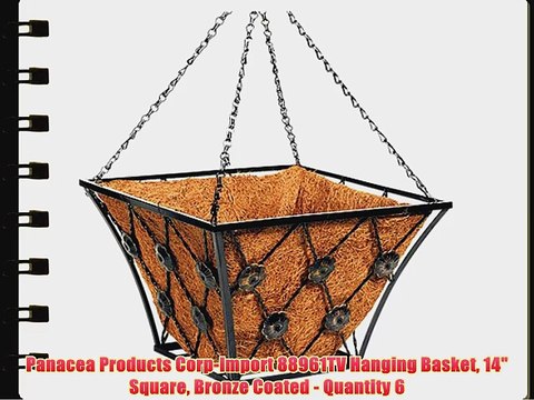 Panacea Products Corp-Import 88961TV Hanging Basket 14 Square Bronze Coated - Quantity 6