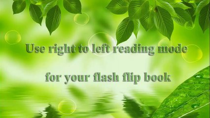 Use right to left reading mode for your flash flip book