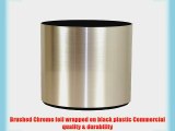 Foil Wrapped Poly Molded Cylinder Planter - Made in USA. 9.25 Dia x 7.25 Hgt - Brushed Chrome